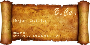 Bojer Csilla névjegykártya